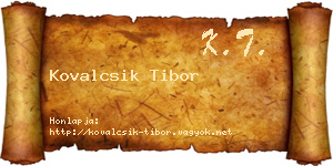 Kovalcsik Tibor névjegykártya